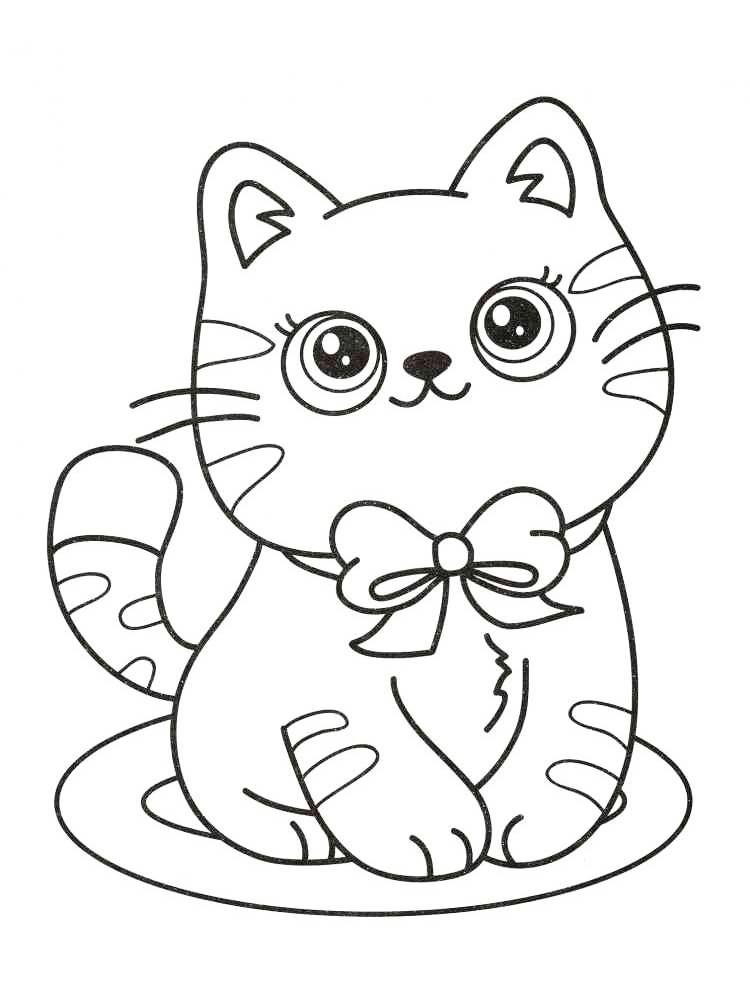 Striped Cat Coloring Page