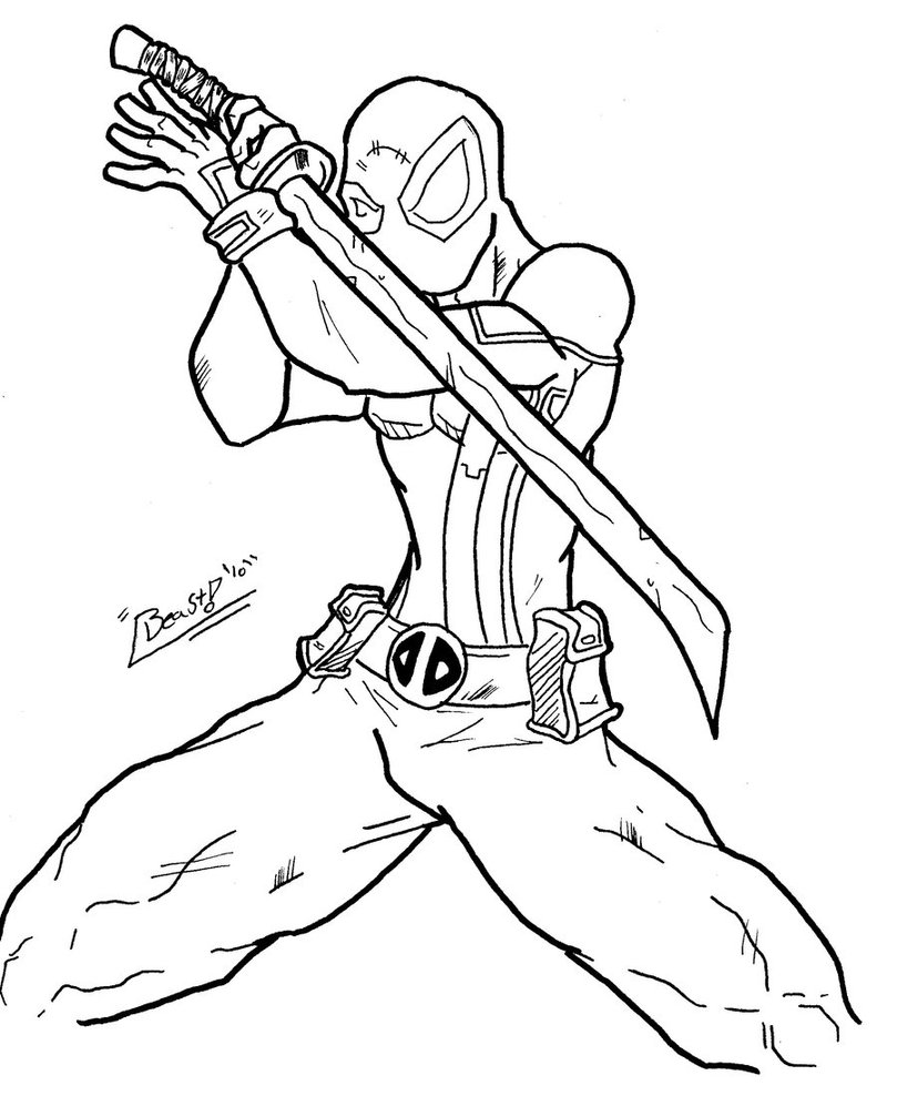 Download Free Printable Deadpool Coloring Pages For Kids