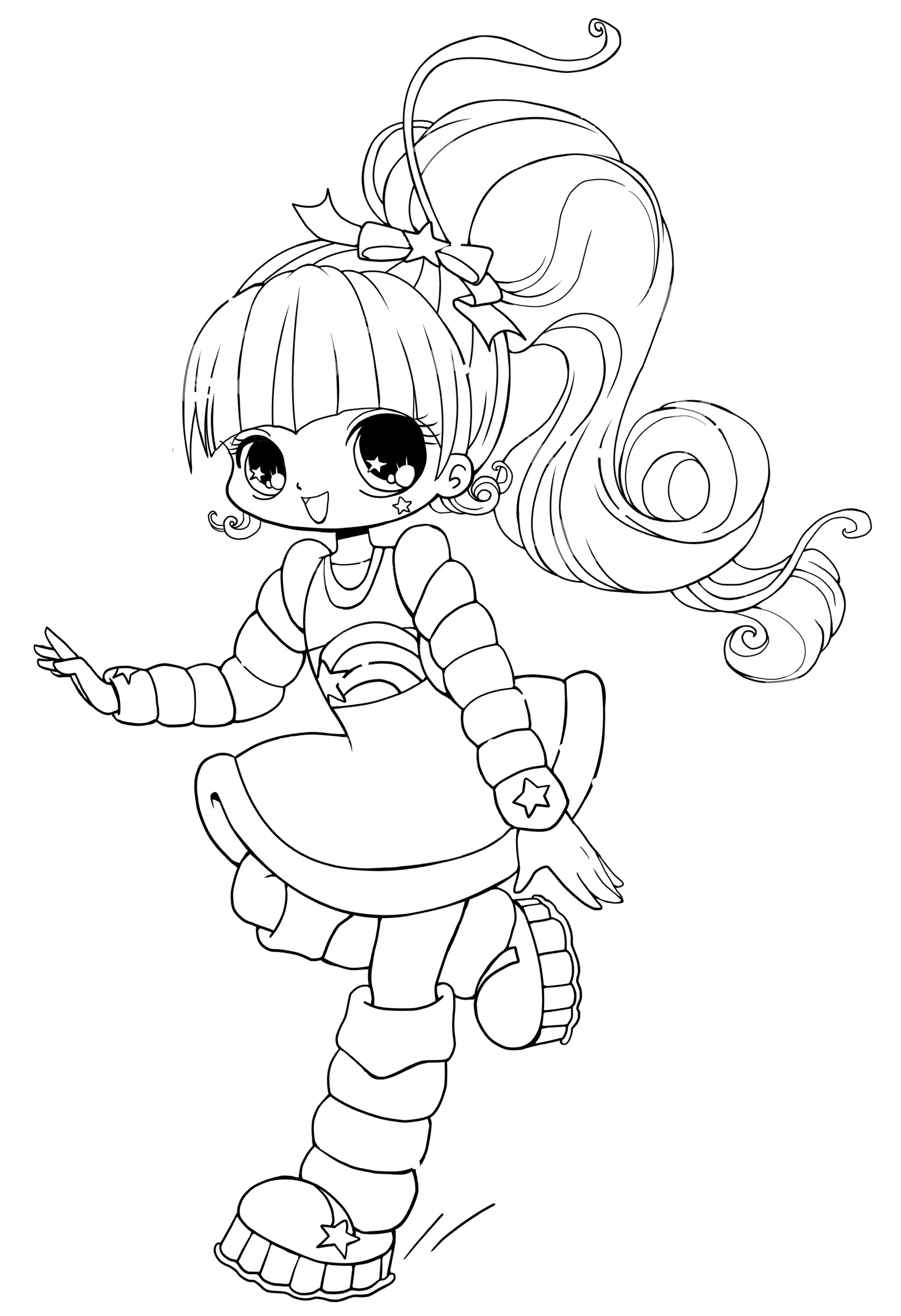 manga girl coloring pages