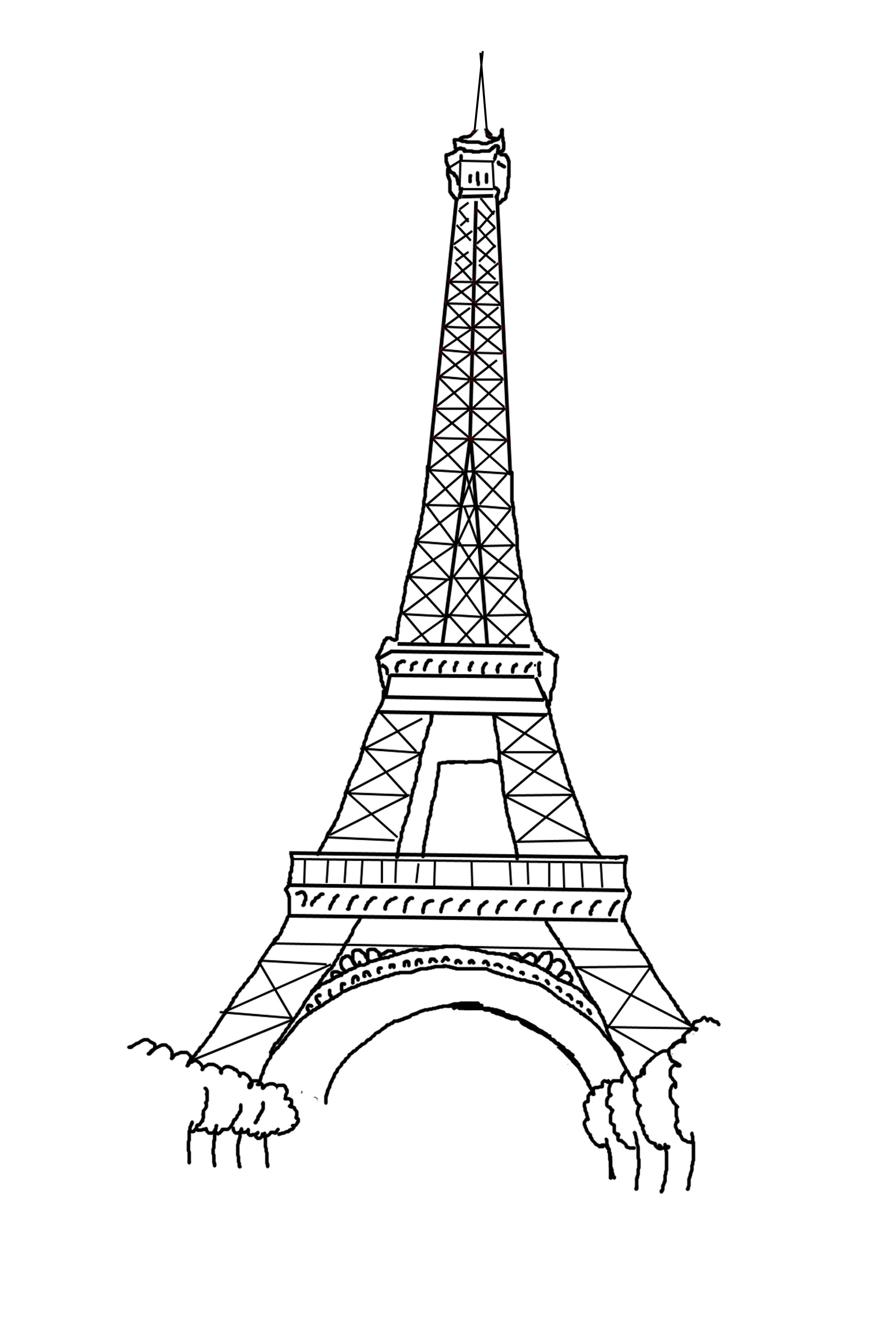 eiffel tower color page Eiffel tower coloring pages Dark Images