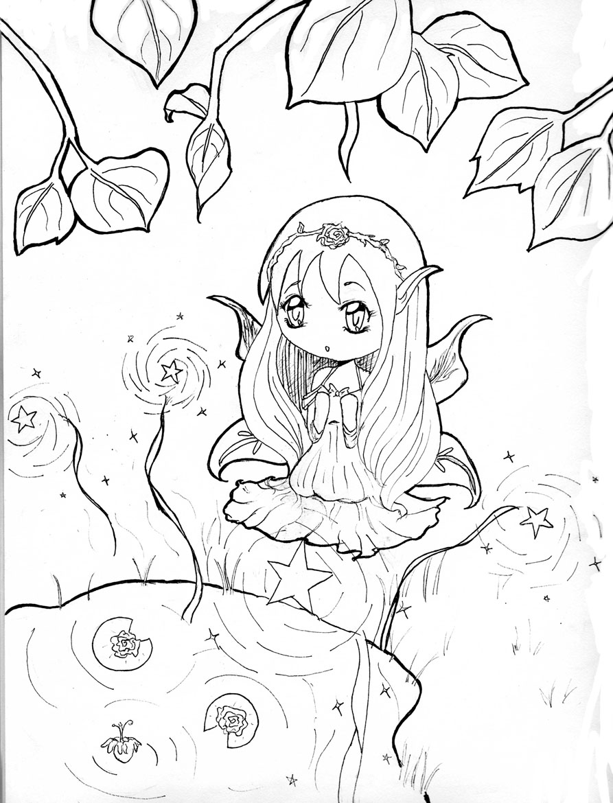 cute chibi anime girl coloring pages