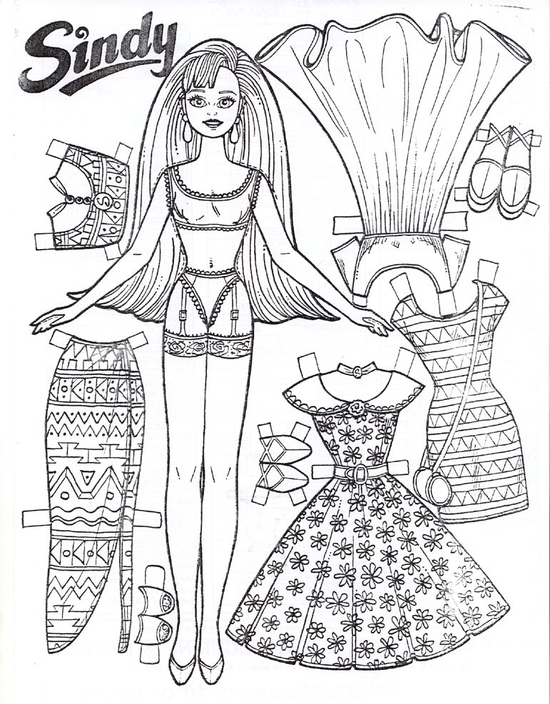 Printable Paper Dolls To Color Free