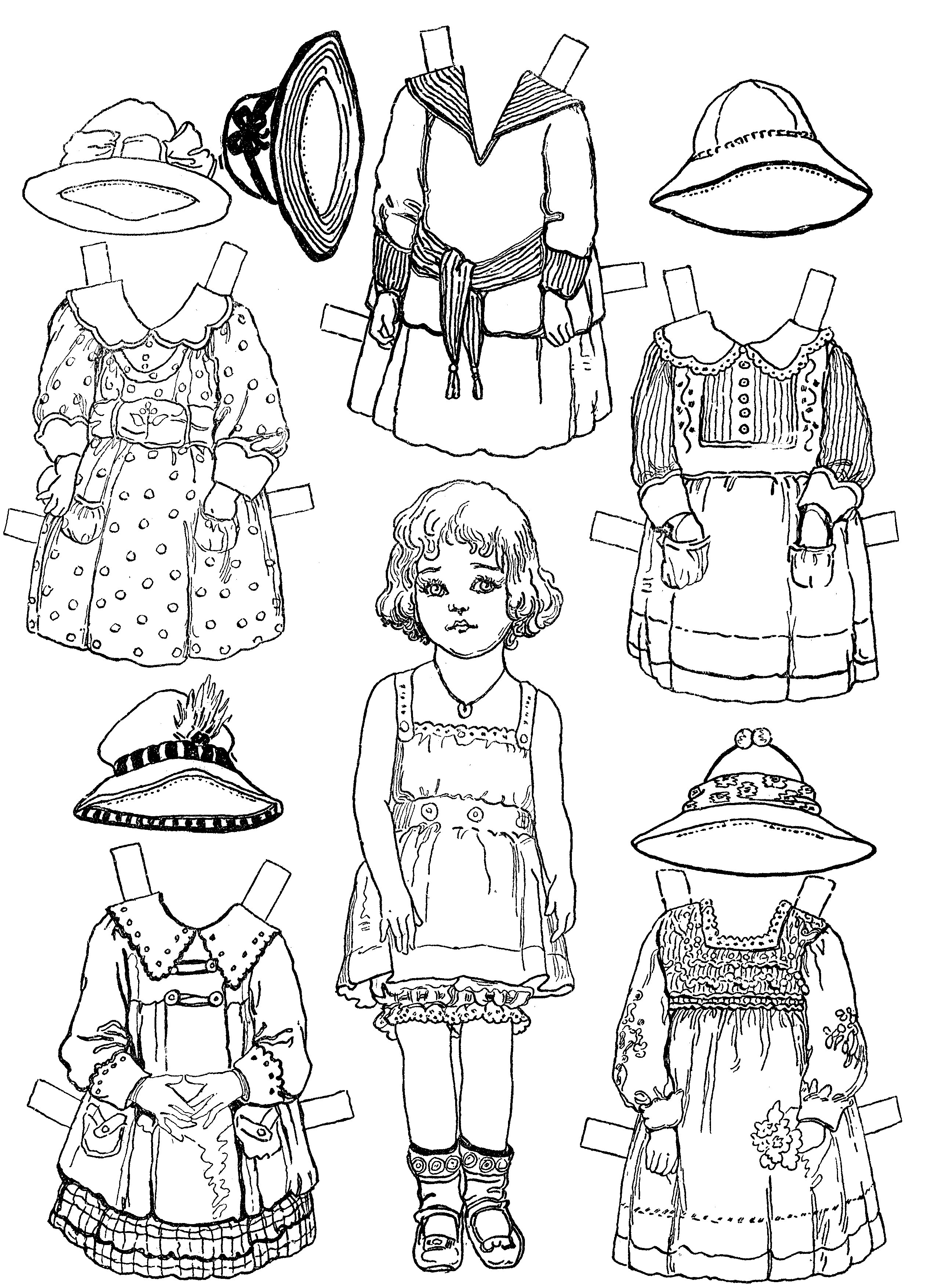 Paper Doll Coloring Pages 5