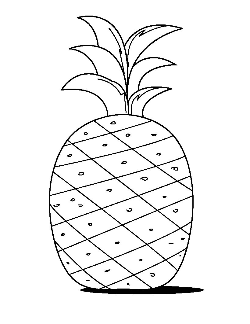 pineapple coloring page for kids