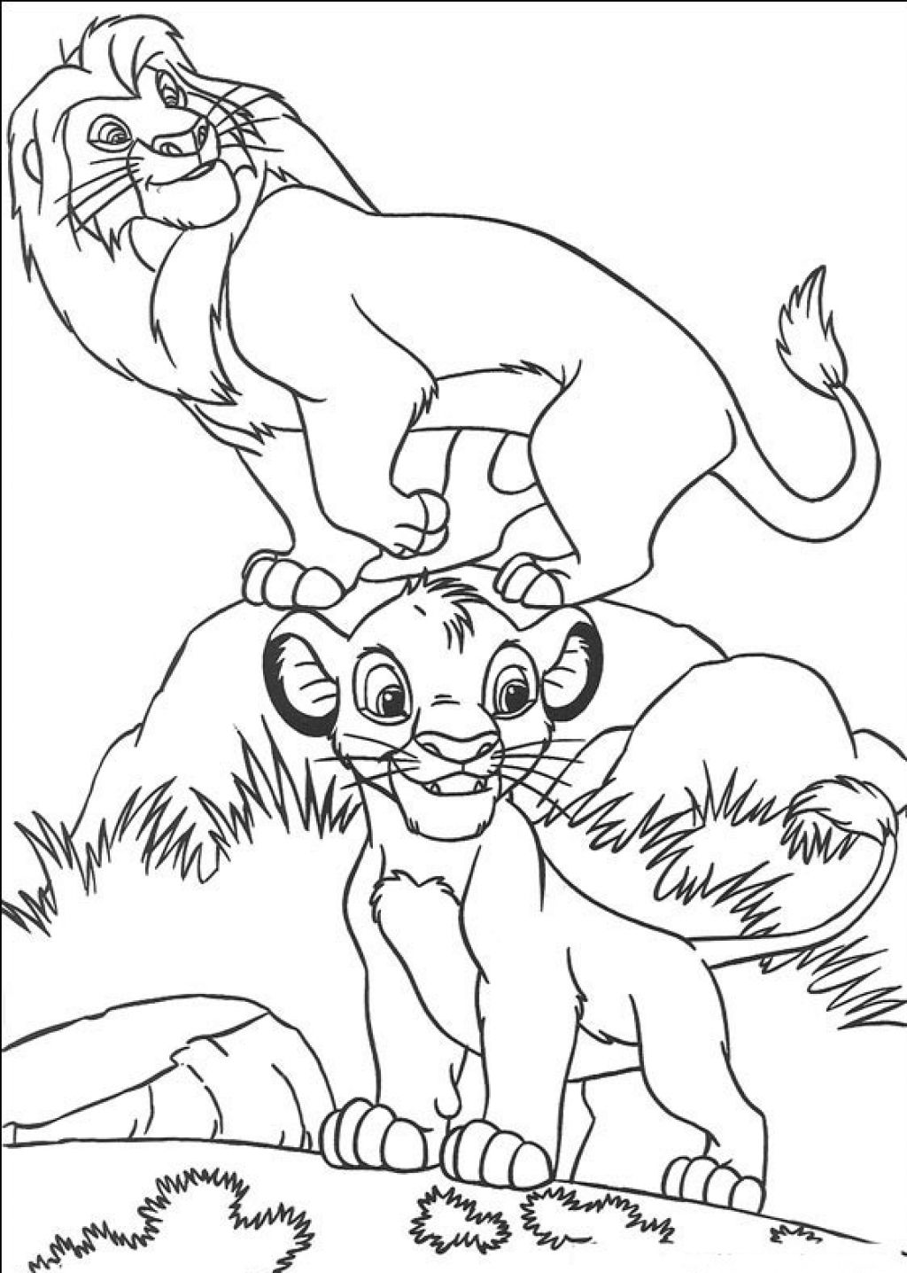 baby simba and nala coloring pages