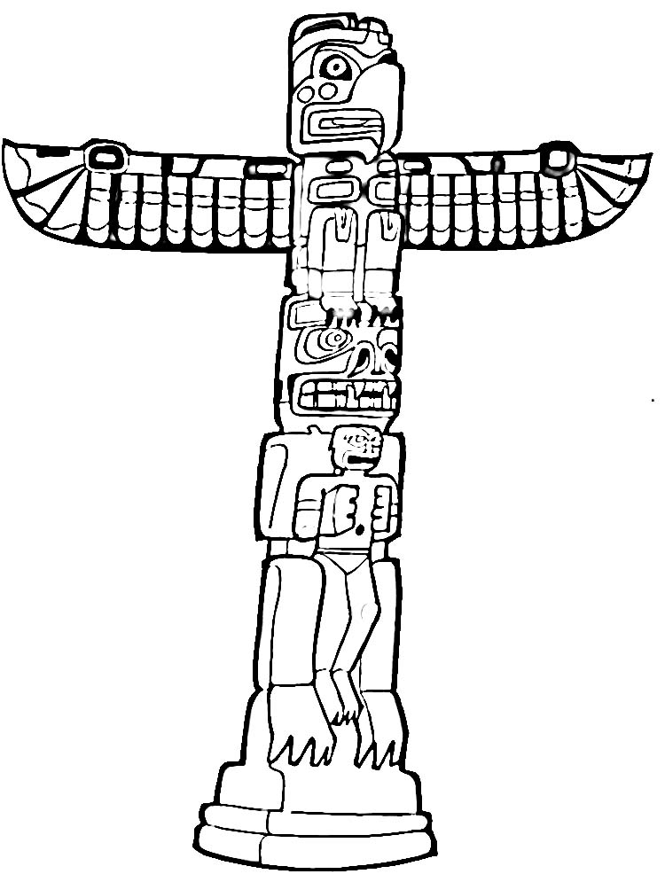 Download Free Printable Totem Pole Coloring Pages For Kids