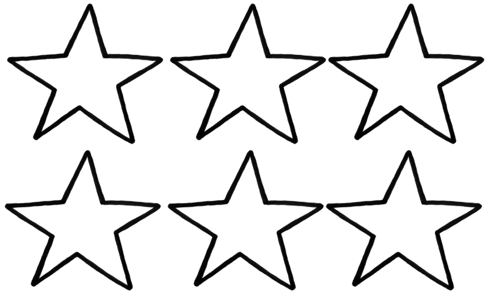 6 Star Shapes Coloring Page