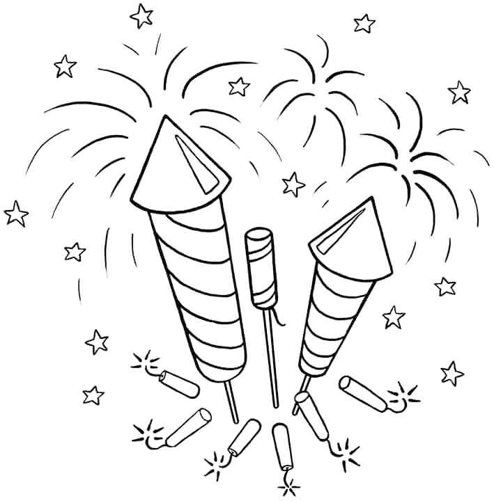 Fireworks Printable Coloring Pages
