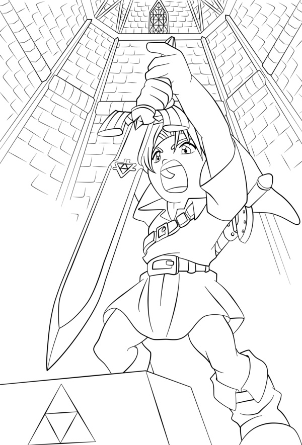 free printable zelda coloring pages for kids
