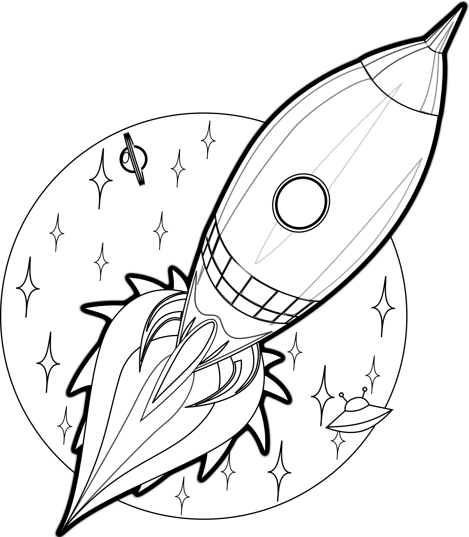 rocket drawing for kids