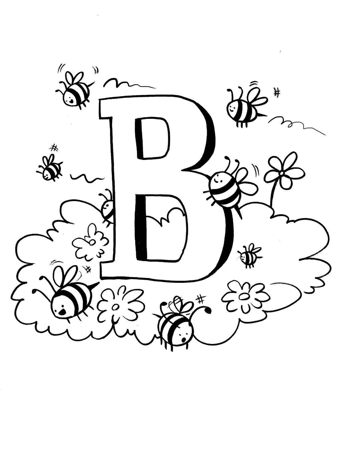 Printable Bee Coloring Pages - Printable World Holiday