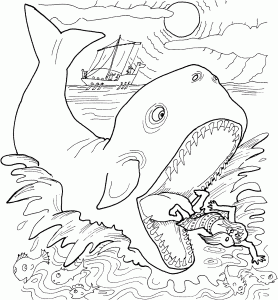 Free Printable Jonah and The Whale Coloring Pages For Kids