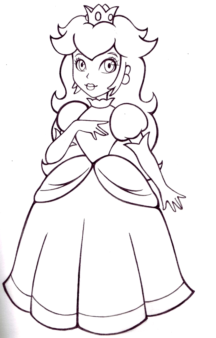 Princess Peach Coloring Pages Free Printable