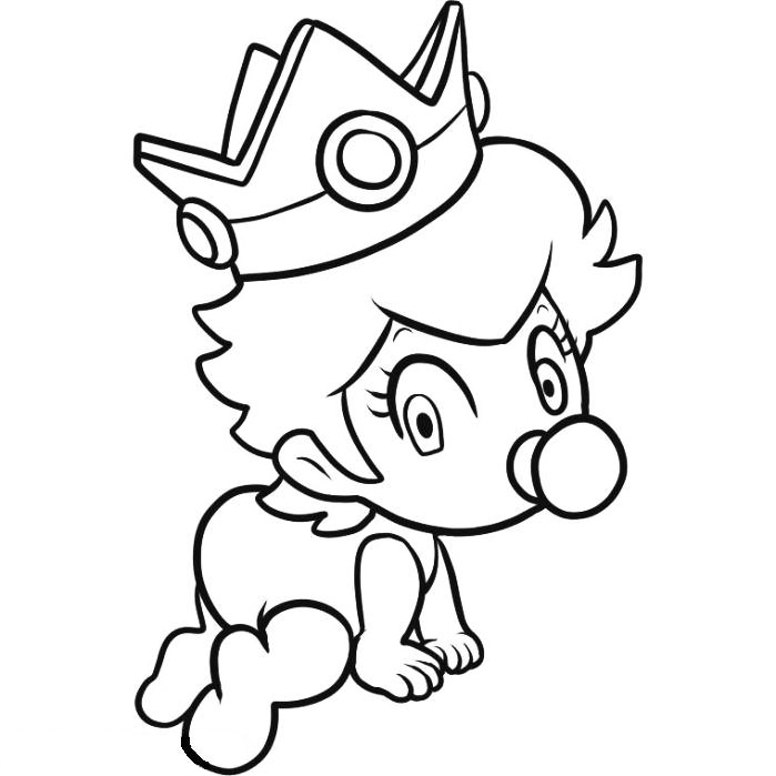 Baby Princess Peach Coloring Page