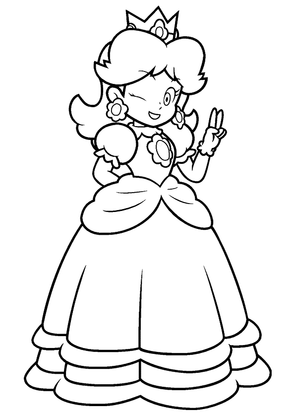 Cute Princess Peac Coloring Page