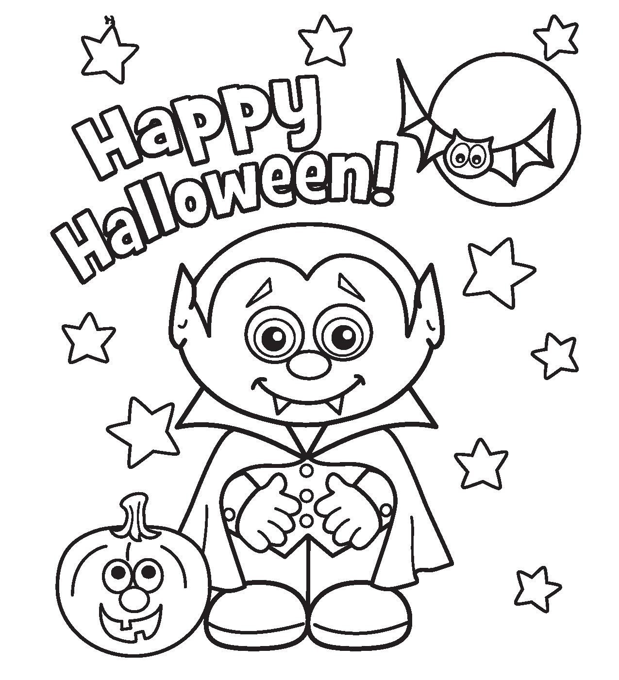 Halloween Cute Vampire Coloring Pages