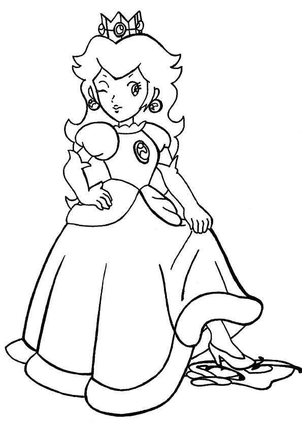 Pretty Princess Peach Coloring Page