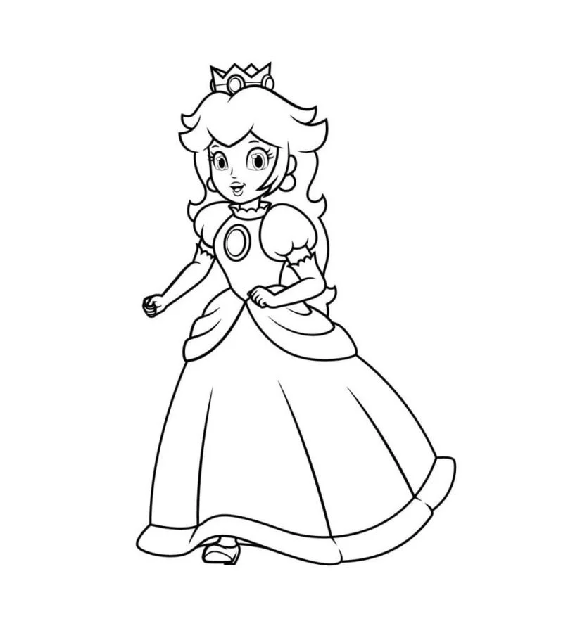 Princess Peach Coloring Pages