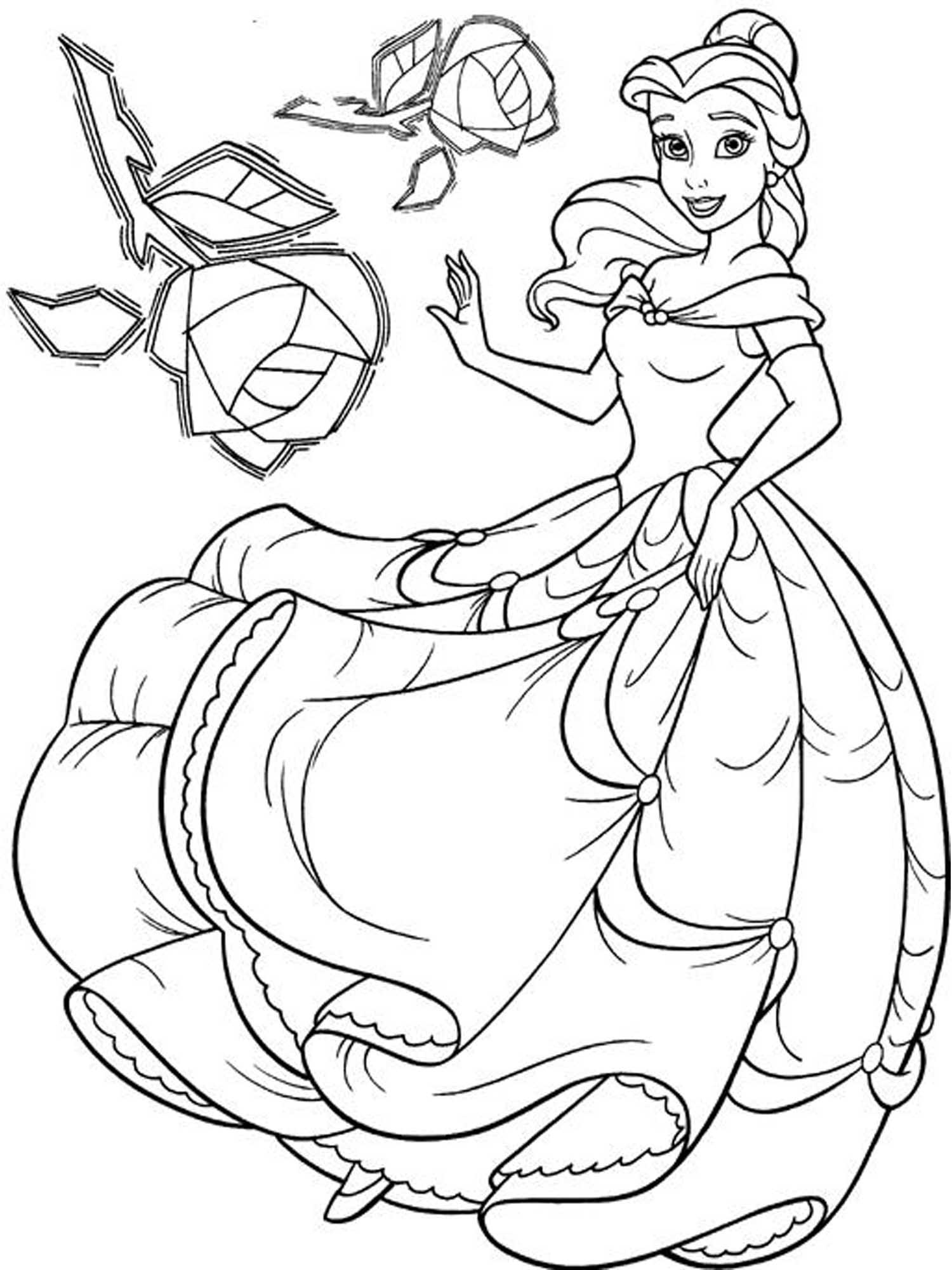 Download Free Printable Belle Coloring Pages For Kids