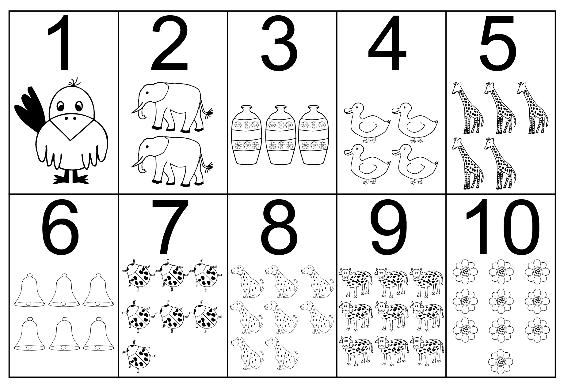 Printable Numbers Coloring Sheets