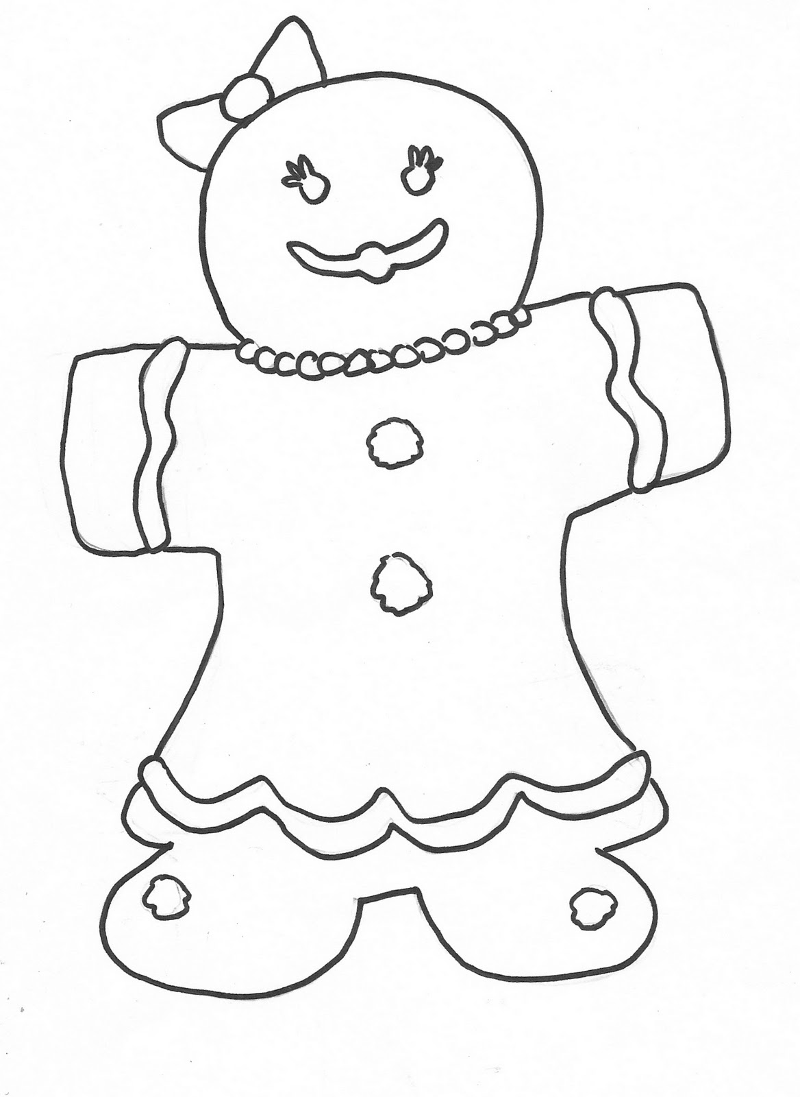 Gingerbread Man Coloring Pages Free Printable 4