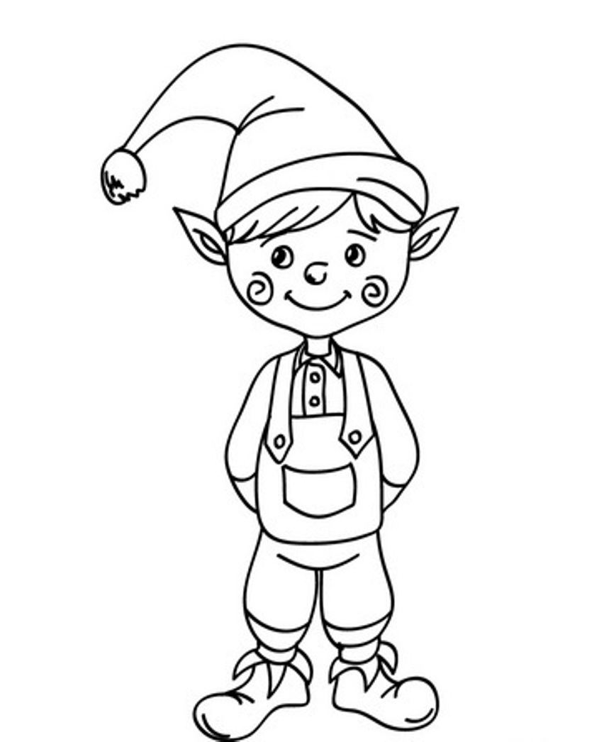 coloring pages elves