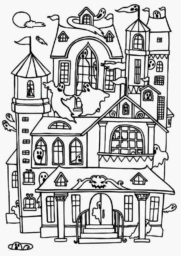 Haunted House Coloring Pages Printables - Printable World Holiday