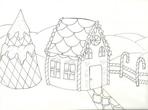 free printable gingerbread house coloring pages for kids