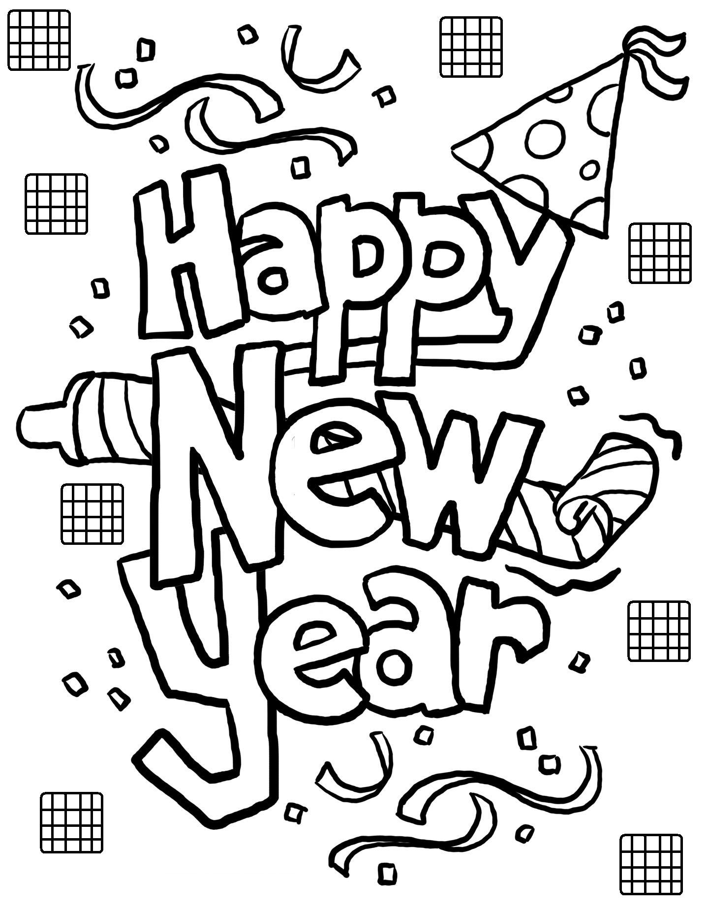 new year free coloring pages
