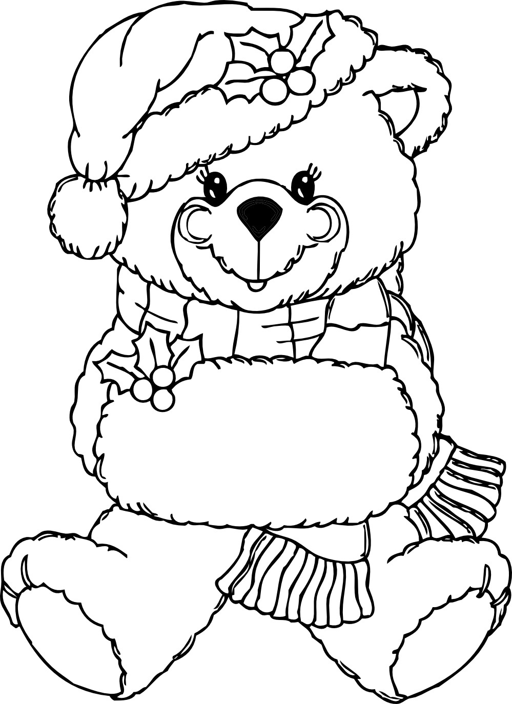 Gambar Free Printable Teddy Bear Coloring Pages Kids White di Rebanas ...