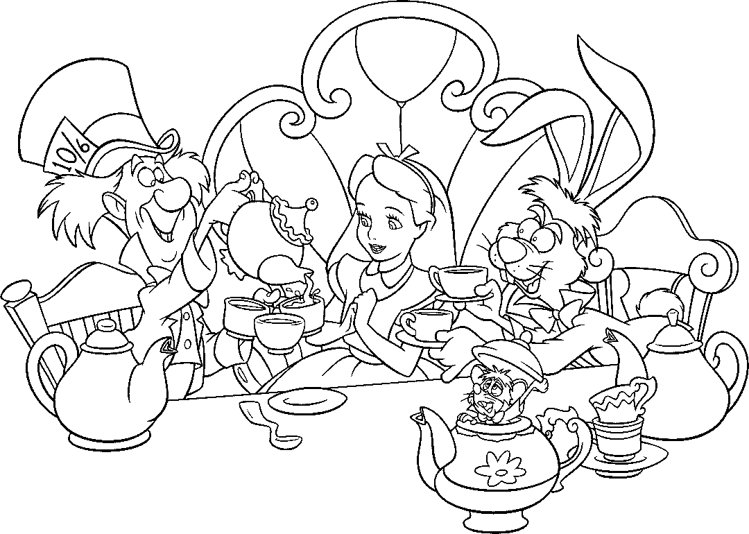 180 Animal Alice In Wonderland Characters Coloring Pages with Animal character