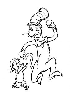 easy cat in the hat coloring pages