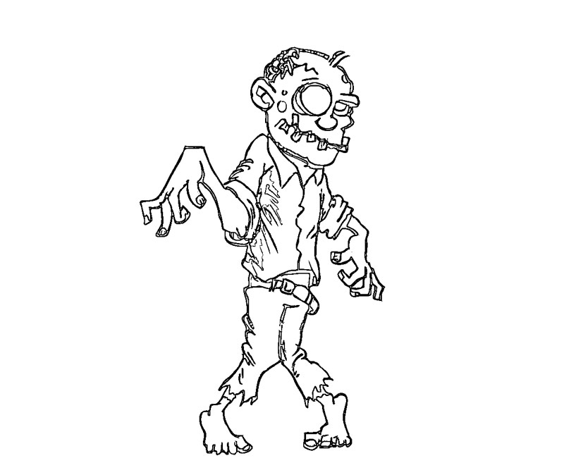 zombie face coloring page