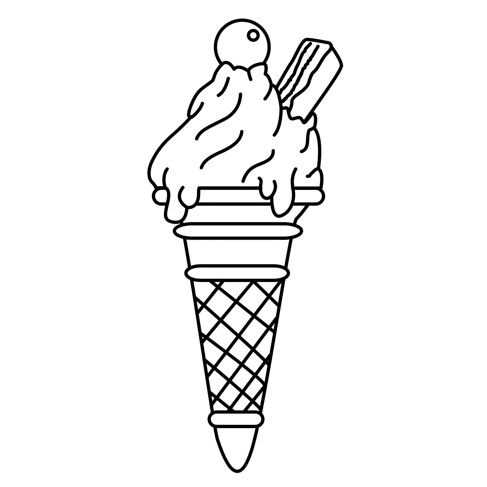 272 Cute Ice Cream Cone Coloring Pages To Print with Animal character