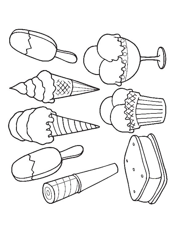 Printable Ice Cream Cone Coloring Pages