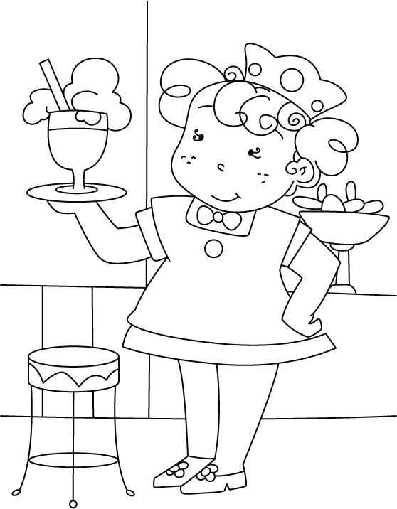 Download Ice Cream Shop Colouring Pages Sketch Coloring Page