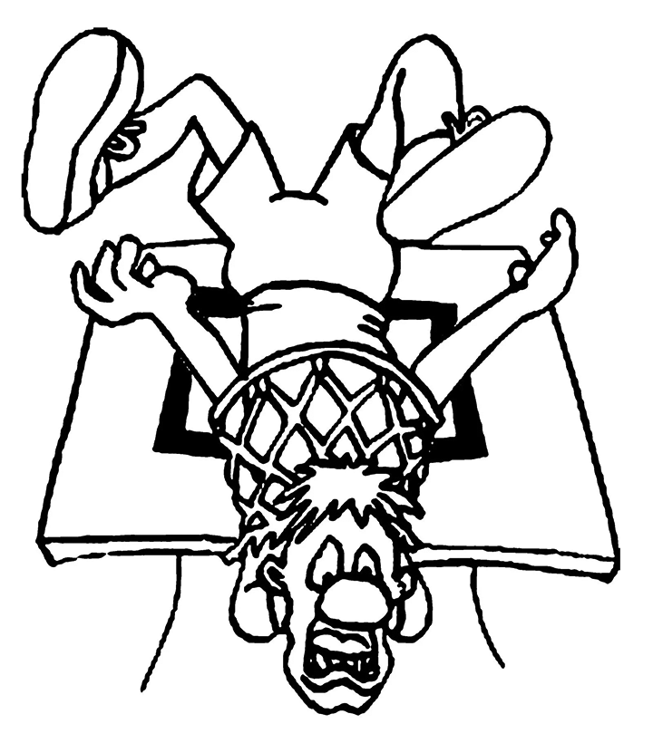 Funny Basketball Coloring Page