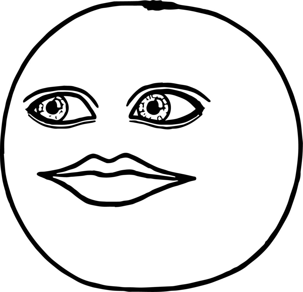 Funny Circle Face Coloring Page