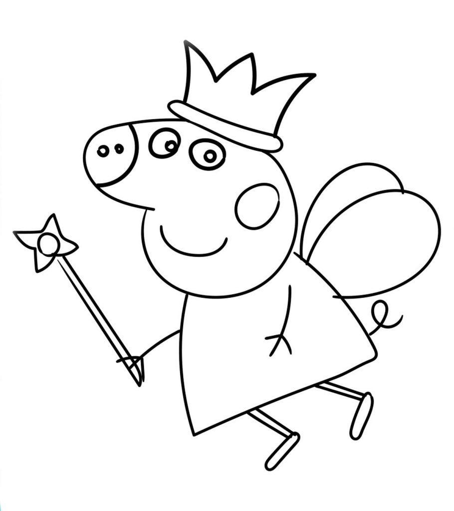 Funny Fairy Pig Coloring Page