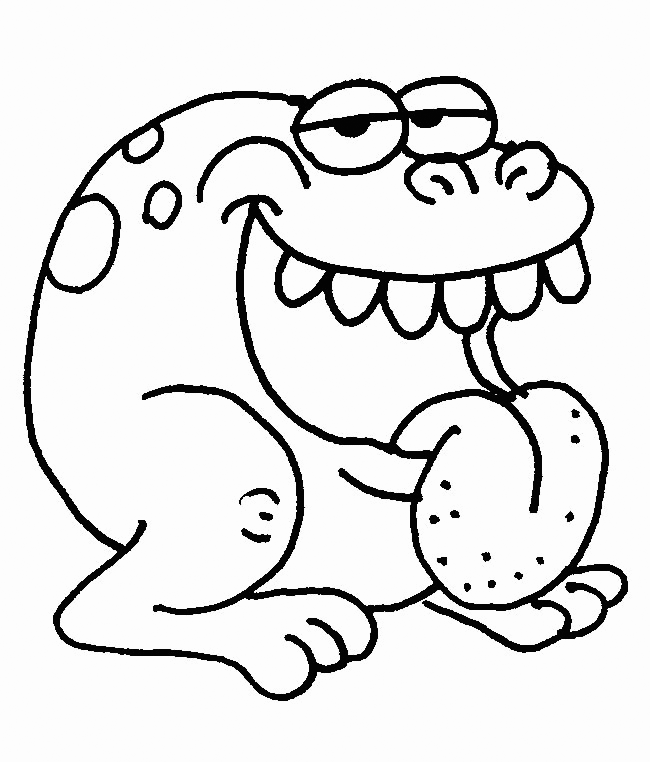 Funny Frog Coloring Page