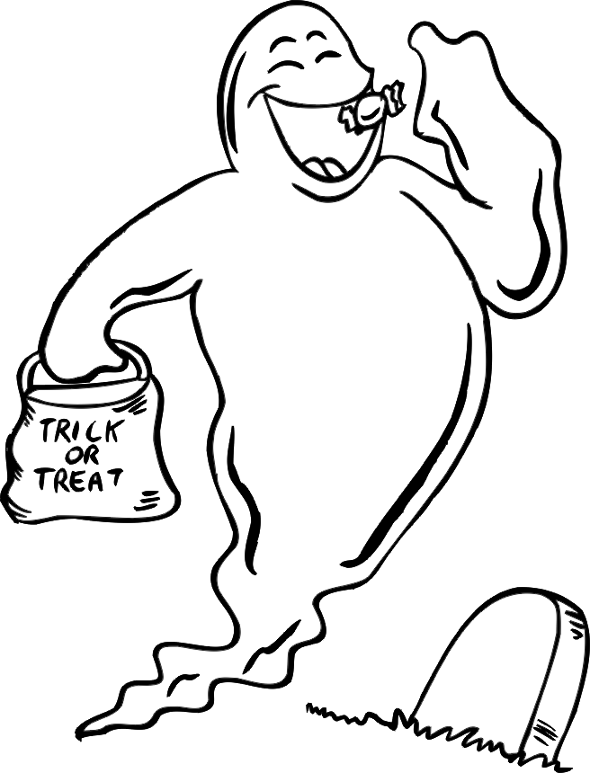 Funny Ghost Coloring Page