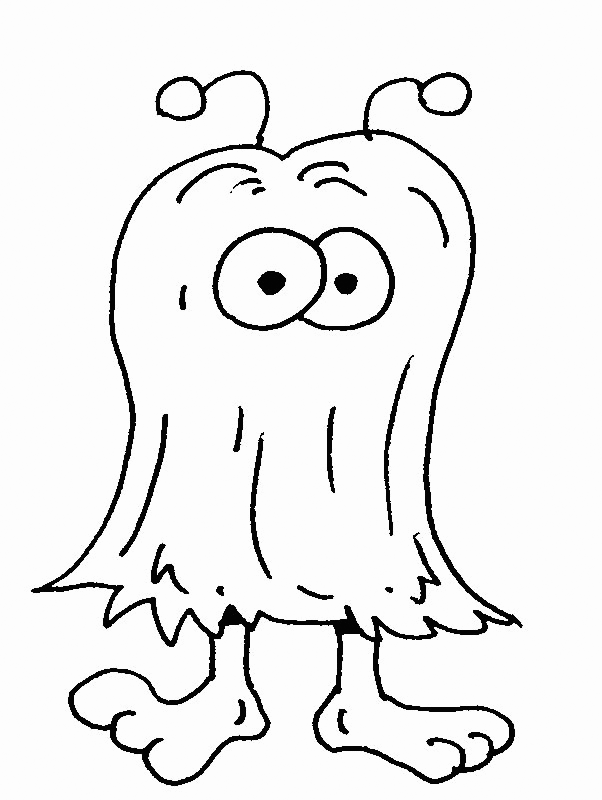 Funny Hairy Monster Coloring Page