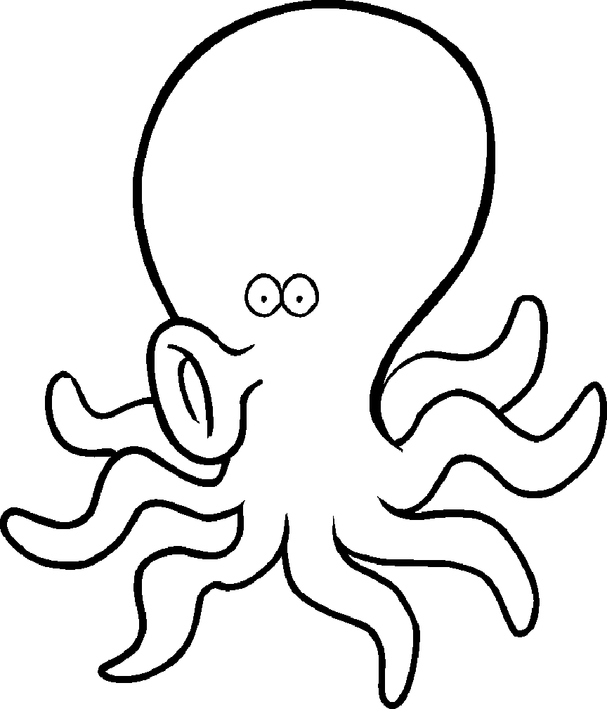 Funny Octopus Coloring Page