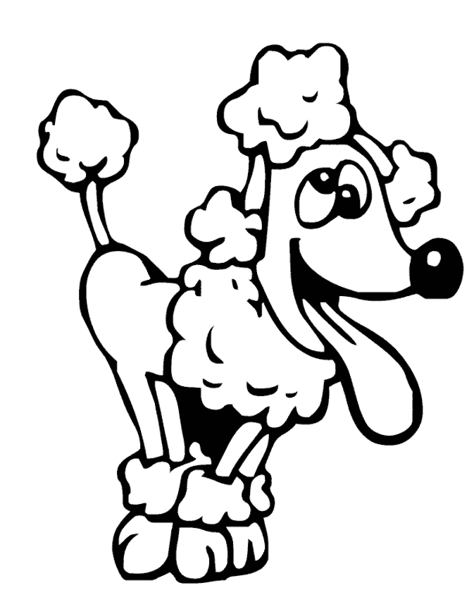 Funny Poodle Coloring Page