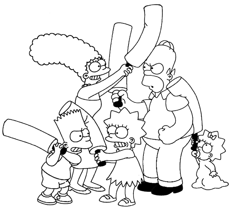 Funny Simpsons Coloring Page