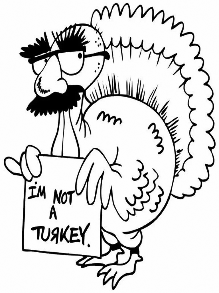 Funny Turkey Coloring Page