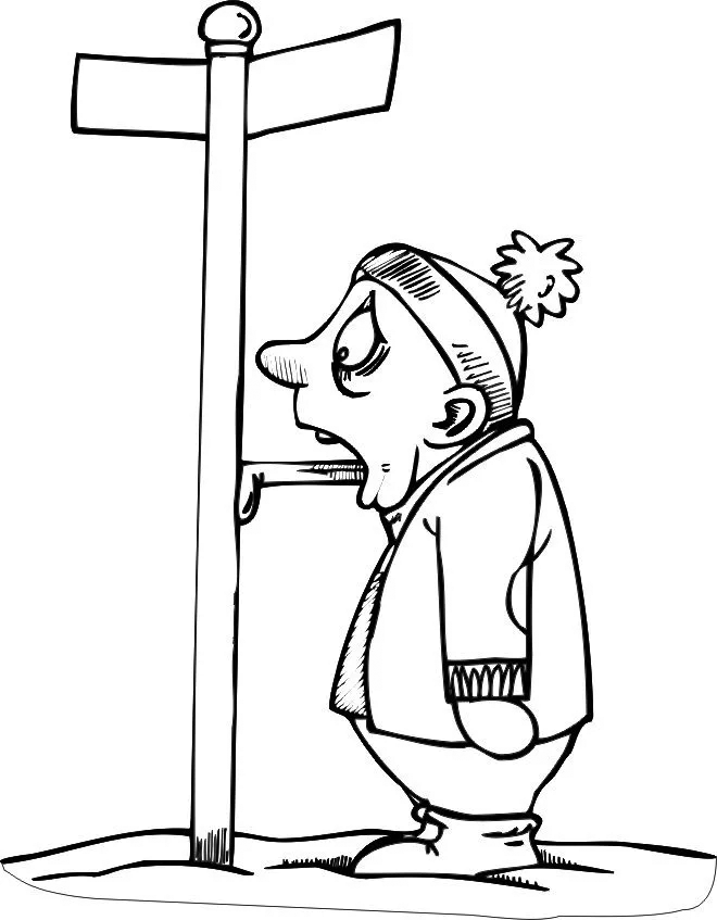 Funny Winter Coloring Page