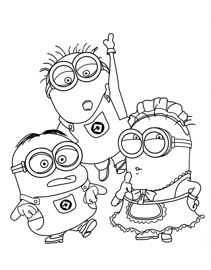 Minions Are Funny Coloring Page