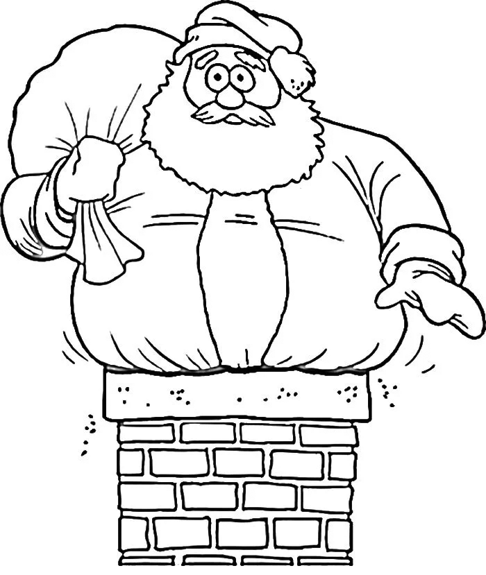 Santas Stuck Coloring Page