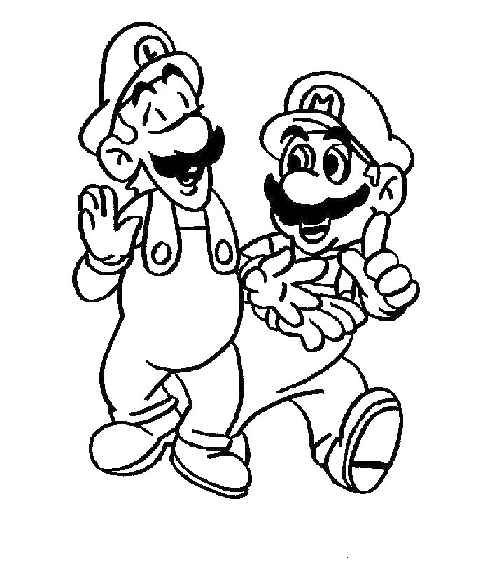 Mario And Luigi Printable Coloring Sheet